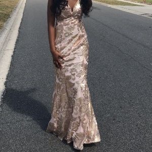 Rose Gold and Pink Prom Dress, Size 3 jrs, worn 1x